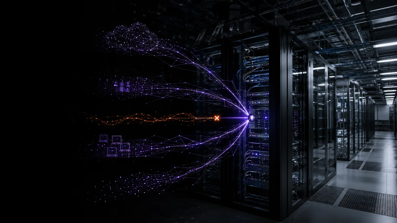 Enterprise servers protected by a neural correlation network that identifies and contains a hostile route